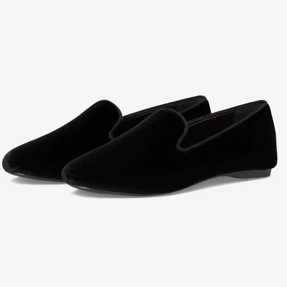 Birdies Starling Velvet Flat Rich velvet upper in black 7.5